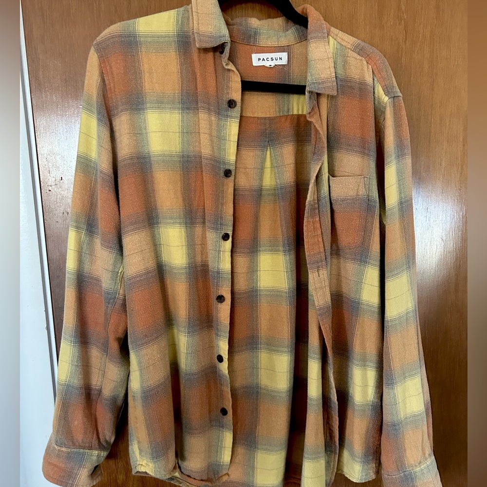 Orange yellow cream flannel